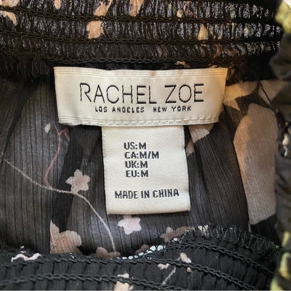 Sheer black floral high neck tie waist blouse - Picture 9 of 15